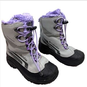Columbia Bugaboot Waterproof Winter Boots Kids 4 Snow Boots Purple Ski Outdoors